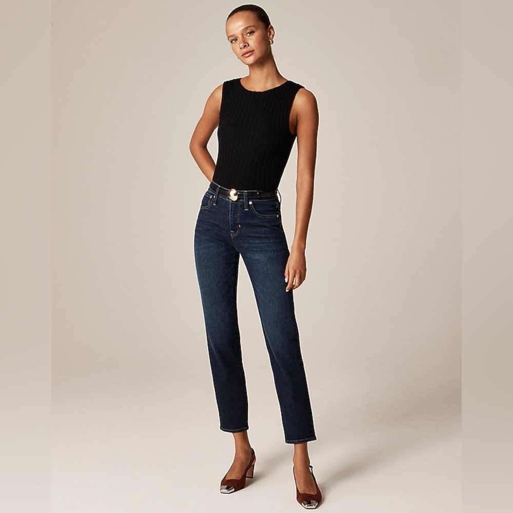 J.Crew Toothpick Ankle Jeans Size 32 Dark Wash Skinny Stretch Denim *FLAW*
